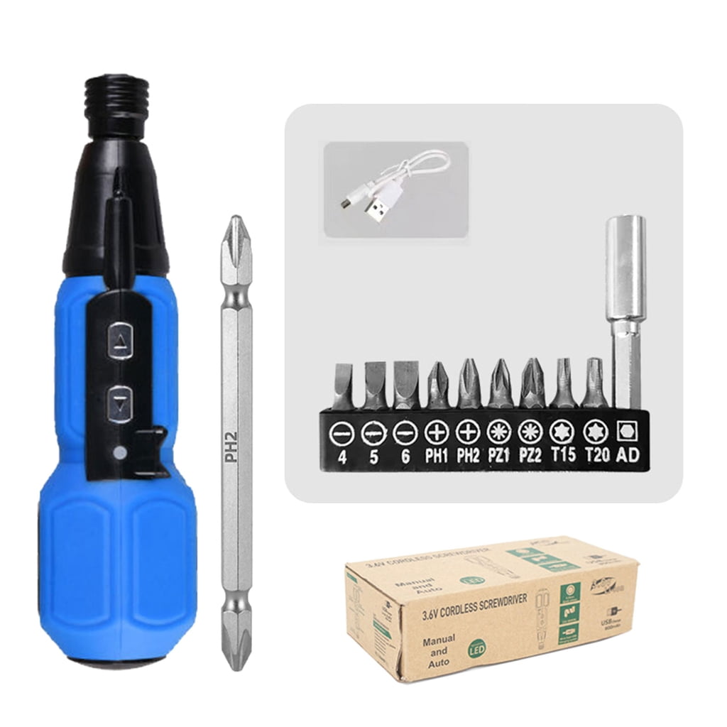 Electric Screwdriver Set 3.6V Cordless Screwdriver LED Shadowless Lighting Rechargeable for Household Repair Accessories