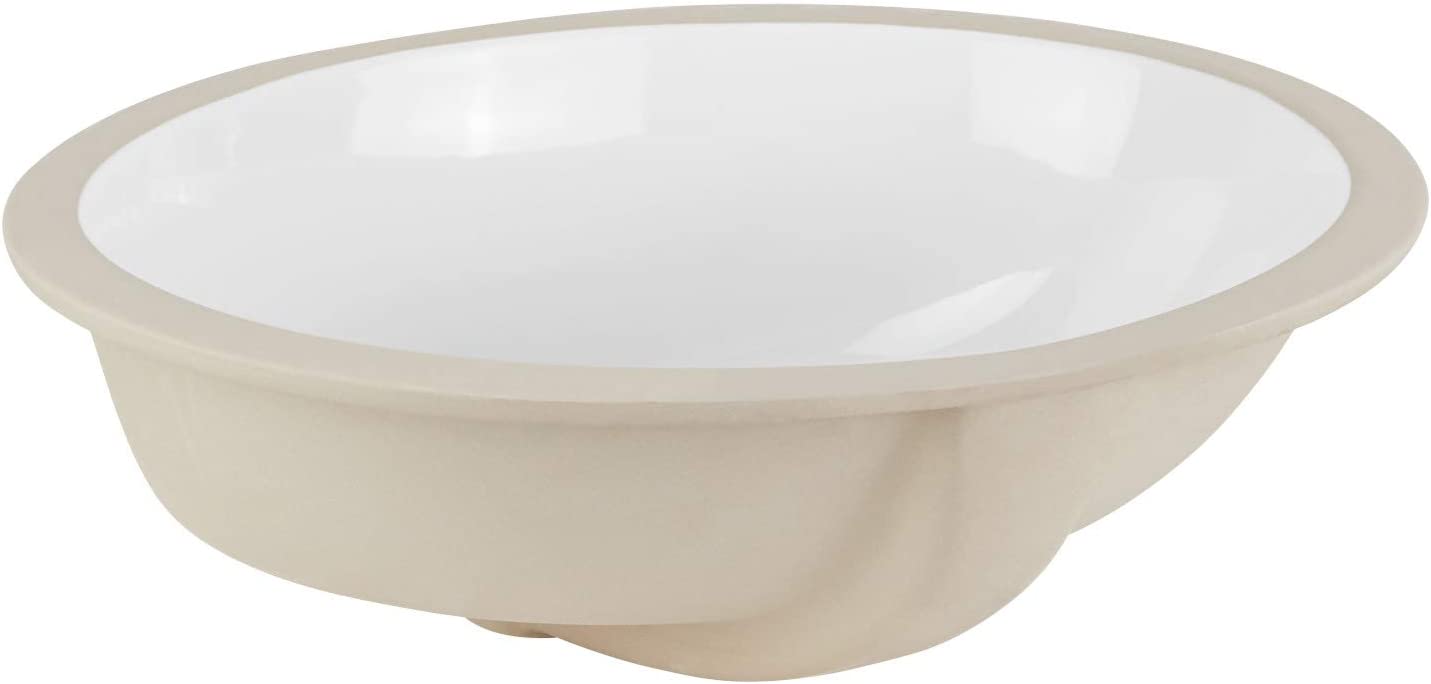 Open Box Signature Hardware 447970 Mangrove 17" Oval Undermount Bathroom Sink, White