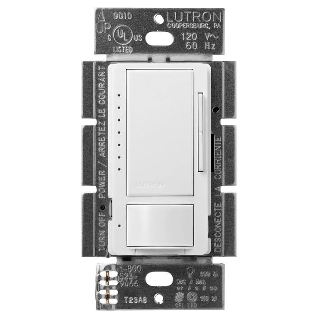 Interruptor de intensidad con sensor de movimiento Lutron Maestro LED Snow de 150 W