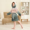 thumbnail image 4 of FORMRS Niños Bathrobe Unisex Hooded Robe Soft Plush Pajamas Sleepwear, Size 4-6T, Mountains at Dawn, 4 of 7