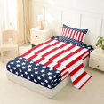 thumbnail image 2 of Manfei Stars Stripe Twin Sheets,Patriotic American Flag Bedding,Red Navy,3-Piece,1 Fitted Sheet and 1 Pillowcase, 2 of 6