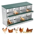thumbnail image 3 of Green chicken coop - 2 niveles metal chicken nesting box con 8 compartments y grande vented holes para hens y chickens, 3 of 7