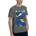 thumbnail image 2 of Bingfone Cartoon Shark Men'S Loose Fit Short-Sleeve Pocket T-Shirt, 2 of 7