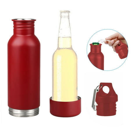 Beer Holder For Atv EEEKit Stainless Steel Beer Bottle Holder Bottle Opener Insulator within Bottle Keeps Beer Cold, Beer Bottle Insulator Drinks Keeper Cooler Colder Holder,Fits Most 12OZ Beer Bottles ()