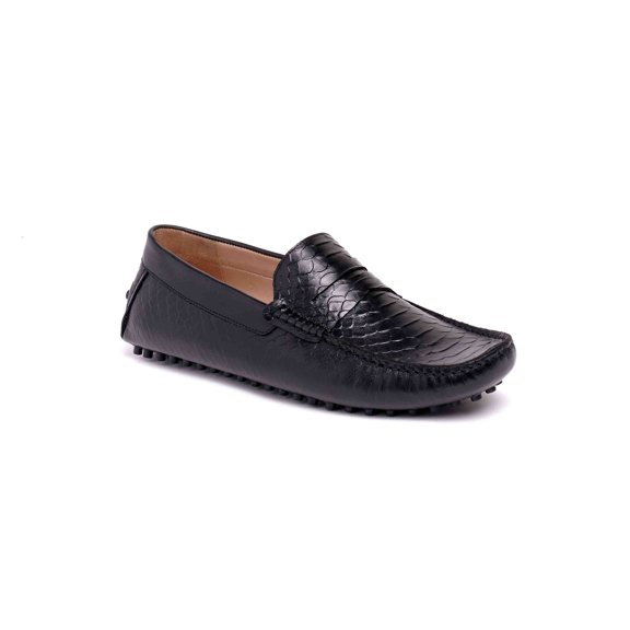 Carlos Santana Jorge Driver Loafers for Men | Slip-on | Calfskin Alligator Embossed Leather Upper | Cushioned Footbed