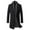 Black, variant on Dovford Men's Winter Trench Coat Long Sleeve Notch Lapel Single Breasted Quilted Cotton Long Overcoat Jacket Wool Pea Coat