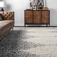 thumbnail image 3 of nuLOOM Sadie Marocain Diamond Tassel Shag Runner Rug, 2' 6" x 12', Blanc Cassé, 3 of 4