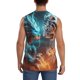thumbnail image 4 of Fotbe Blue Dragon And White Tiger Men's Camiseta sin Mangas Estampada para Hombres, Playera Casual para Gimnasio, Entrenamiento, Playa-Large, 4 of 7