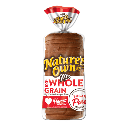 Nature's Own Life Sugar-Free 100% Whole Grain Bread Loaf, Sugar Free, Whole Grain Bread, 16 oz, 1 Count