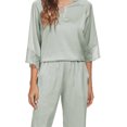 thumbnail image 4 of Unique Bargains Women's Satin Lounge with Pants Nightwear Pajama Sleepwear Sets, 4 of 5