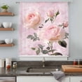thumbnail image 5 of Romantic Pink Roses Sheer Curtains 96 Inches Long, Watercolor Botanical Floral Light Filering Curtains, Privacy Drapes Simi Floor to Veiling Curtain for Living Room Bedroom Large Window Treatment, 5 of 9