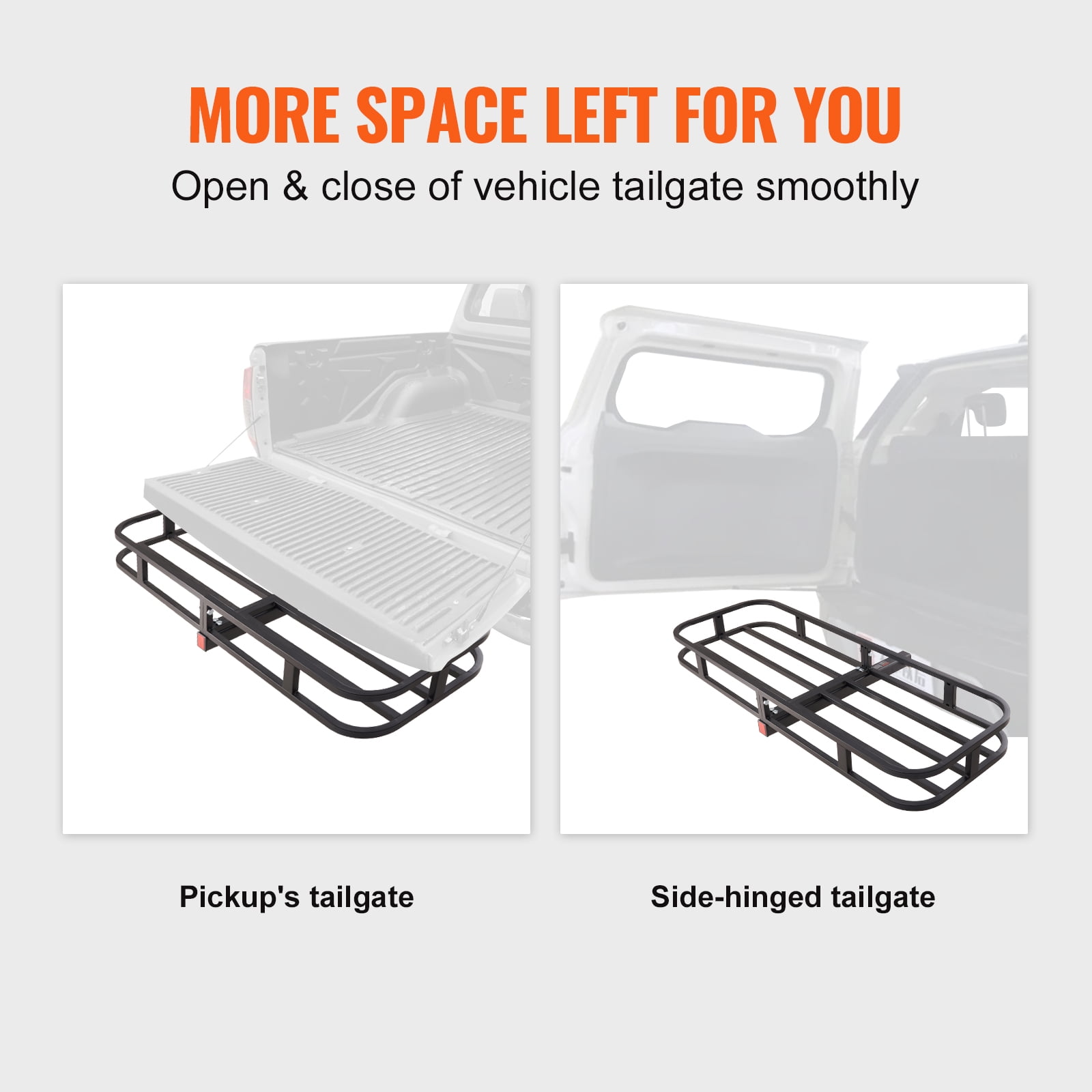 VEVOR Hitch Mount Cargo Carrier 53x19x5 in 500lb Cargo Net Fits 2 Receiver Walmart
