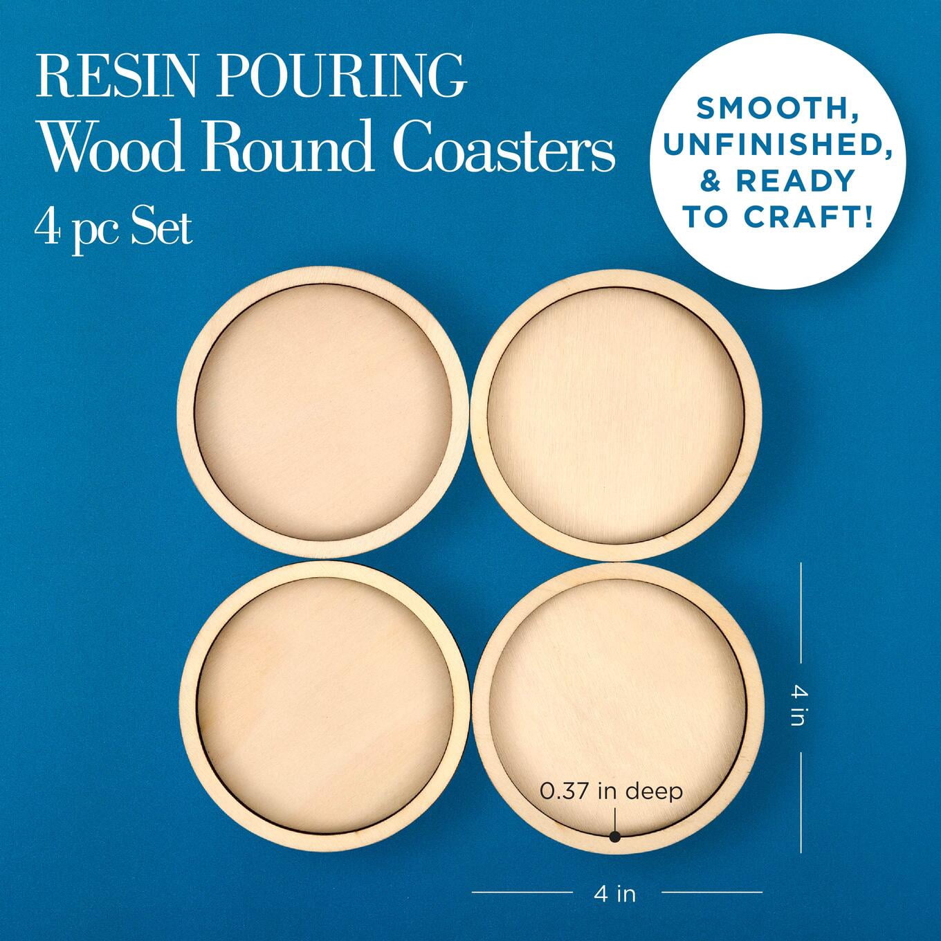 (2 pack) Mod Podge Resin Pouring Coasters, 4 PC