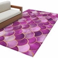 thumbnail image 2 of Retro Washable Area Rugs 2.7'x5', Purple Wavy Lines Ocean Low Pile Throw Living Room Rug Non-Slip Sturdy Edge Binding Carpet for Indoor Entryway Bedside Kitchen, 2 of 9