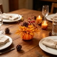 thumbnail image 5 of Racsoh Mini Artificial Pumpkin Tabletop Ornament, Faux Fall Floral Arrangement with Sunflower and Berry, for Thanksgiving Halloween Mantel Decor (C), 5 of 7