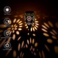 thumbnail image 3 of Lámpara solar de metal con diseño de flor para jardín, iluminación LED cálida automática al anochecer, ideal para patios y exteriores., 3 of 6
