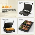 thumbnail image 6 of GPED Panini Press Sandwich Maker, 4 Slices Stainless Steel Panini Press Grill, Non-Stick Sandwich Press Maker with Removable Drip Tray for Any Thickness Sandwich, Burgers, Steak, 6 of 7