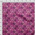 thumbnail image 3 of oneOone Viscose Jersey Dark Magenta Fabric Florals Quilting Supplies Print Sewing Fabric By The Yard 60 Inch Wide, 3 of 5