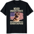 thumbnail image 2 of 100% Cotton Never Underestimate Old Man German Shepherd T-Shirt, 2 of 5