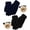 Black, Navy Blue, variant on 2 Pairs Kids Gloves Winter Thermal Wool Fleece Lined Gloves Thick Knit Glove for Cold Weather Boys Girls 5-12 Years