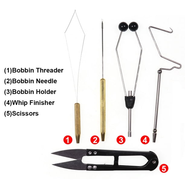 Kit De Montage De Mouches Pour Débutant - Outils 5 En 1 (ciseaux, Finisseur Fouet, Bobine...)