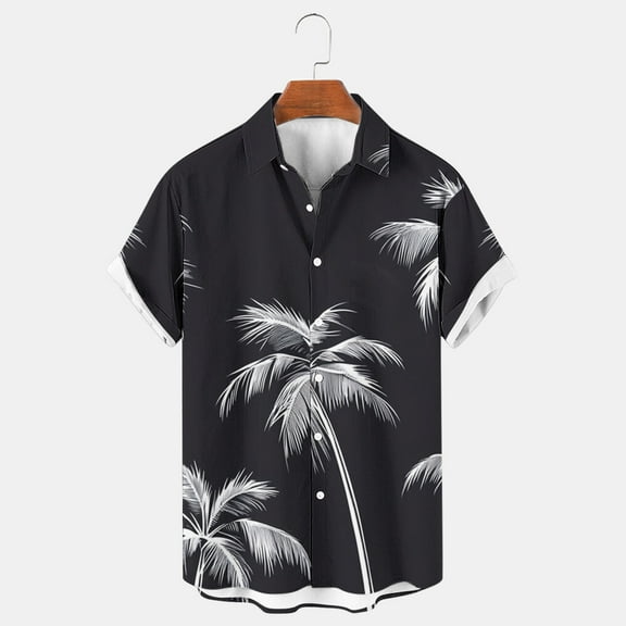SOOMLON Mens Hawaiian Shirts Short Sleeve Casual Button Down Tropical Beach Shirt Vacation Shirt XL