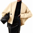 thumbnail image 2 of Women'S Trench Coat Long Sleeve Double Breasted Lapel Casual Jackets Winter Outerwear Apricot Color XL, 2 of 9