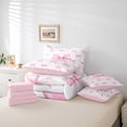 thumbnail image 6 of Erosebridal Dreamy Princess Bow 7-Piece Bedding Comforter Set For Girls,Pink Kawaii Heart Print King Bedding Sets For Kids,Pink Reversible, 6 of 7