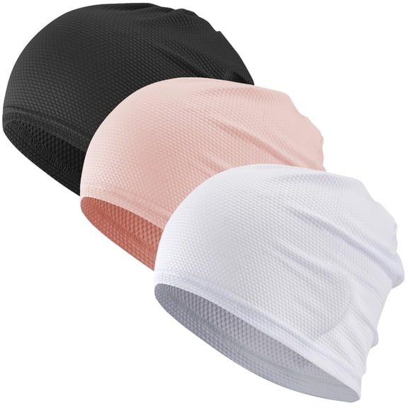 Minzimin 3-Pack Cooling Skull Caps for Men Women,Thin Breathable 3D Mesh Sport Cap for Running,Cycling,Gym Beanie Skull Cap