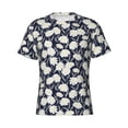 thumbnail image 4 of Vsdgher Daisies Flowers Print Men's Dry Fit Mesh Athletic Shirts Moisture Wicking Tennis T-Shirt Tops, 4 of 9