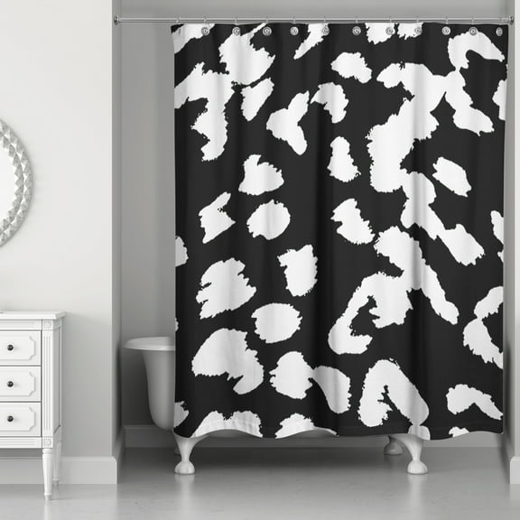 Creative Products Leopard Black And White 71 x 74 Shower Curtain