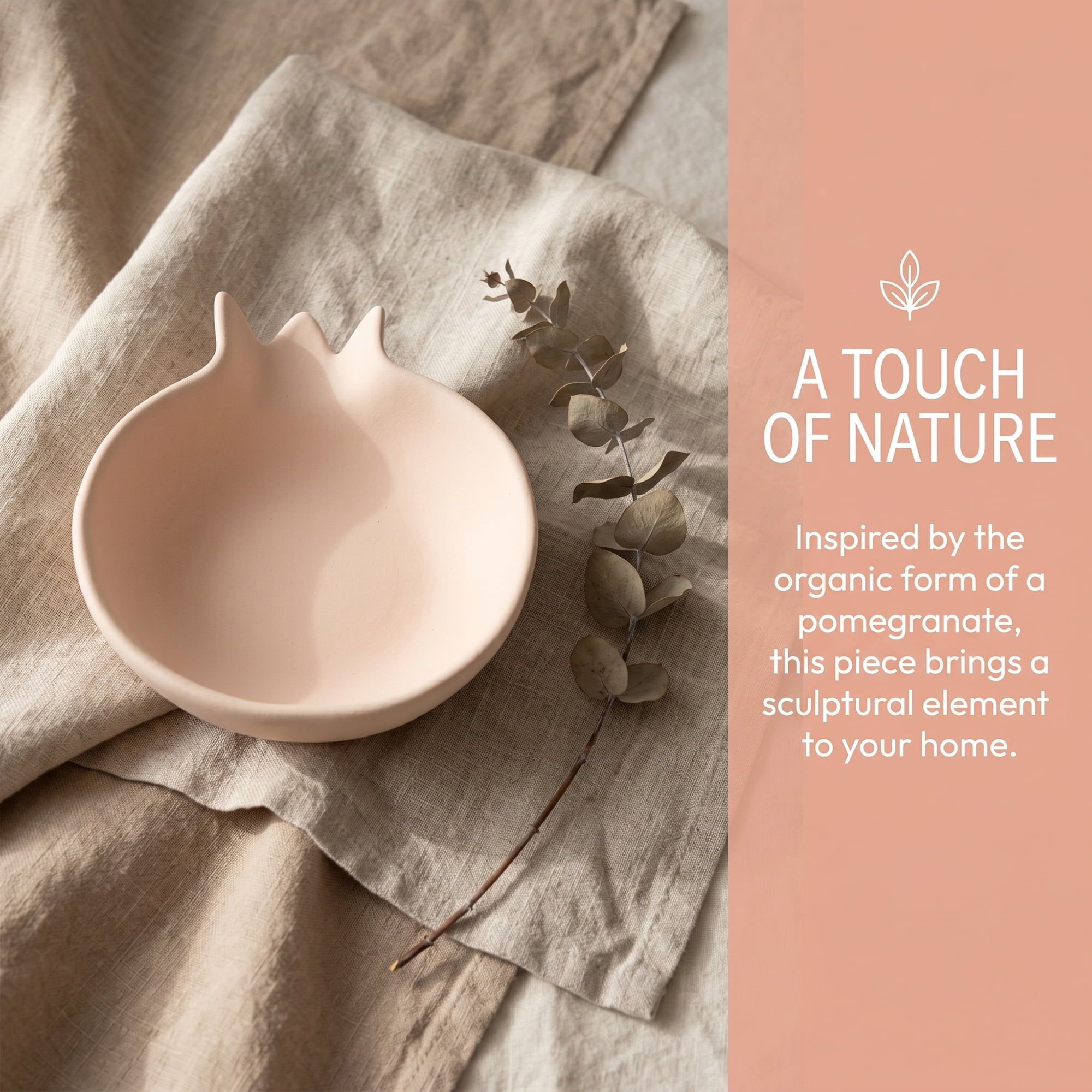 Unique Bargains Ceramic Pomegranate Decorative Bowl for Jewelry Pink 7.1"L x 5.9"W x 1.6"H