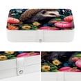 thumbnail image 4 of Hedgehog Portable PU Leather Jewelry Storage Box with Removable Compartment, Earring Holder, Bracelet Holder, and Jewelry Stand, 4 of 6