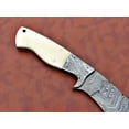 thumbnail image 3 of Damascus Steel eagle Kukri Knife, 14 Inches custom made Hand Forged With 9" long blade, Camel bone scale, Cow Leather Sheath included (Camel Bone), 3 of 6