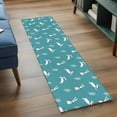 thumbnail image 3 of Kitchen Runner 2 x 6 Ft, Teal Spring Easter Non-Slip Residential Carpet, Cute Bunny Botanical Indoor Crawling Mats Runner Rugs for Living Room/Dining Room/Bedroom, 3 of 8