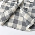 thumbnail image 6 of LLYwey Winter Coat for Baby Winter Toddler Flannel Shirt Jacket Plaid Long Sleeve Lapel Shacket Kids Boys Girls Coats Fall Tops New Little Boys Long Sleeve Casual Jackets Outwear Gray 18-24 Months, 6 of 8