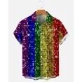 thumbnail image 4 of Camisa de hombre con estampado de flamencos, informal, con estampado 3D, con botones de solapa, para verano, estilo hawaiano, informal, tallas S a 5XL, 4 of 5