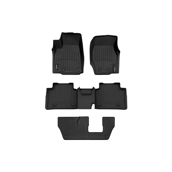 WeatherTech Custom Fit FloorLiners compatible with 2021-2021 Jeep Grand Cherokee L - Complete Set (1st, 2nd, & 3rd Row), Black