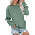 thumbnail image 4 of V Neck Sweatshirt Women No Hood Pocket Oversized Comfy Hoodie Y2k Soft Plain Fleece Pullover Cute Sweatshirts, 4 of 4