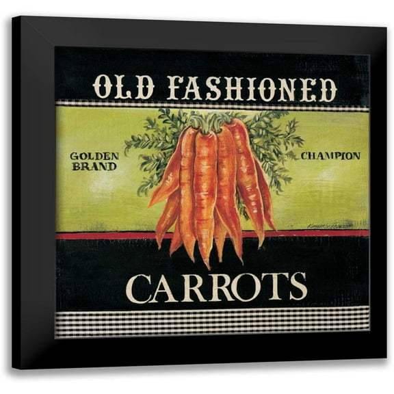 Poloson, Kimberly 12x12 Black Modern Framed Museum Art Print Titled - Old Fashioned Carrots