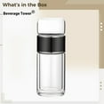 thumbnail image 4 of Tea Infuser Bottle, Double Wall Glass Travel Mug, Heat Resistant Tea Tumbler, Loose Leaf Tea Strainer Cup, Glass Water Tea Tumbler for Homes, Offices, Black, 16.9 oz, 4 of 5