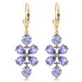 thumbnail image 2 of Galaxy Gold 14k Yellow Gold Tanzanite Flower Dangle Earrings, 2 of 3