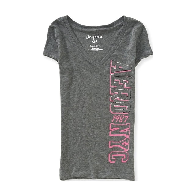 Aeropostale Womens Nyc 1987 Camiseta gráfica, gris, mediana Aeropostale Camiseta gráfica