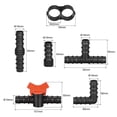 thumbnail image 3 of Uxcell Irrigation Fittings Kit 19mm Barbed ( 8 Straight 8 Tee Barbs 8 Elbows 8 Stoppers 8 End Stoppers 2 Ball Valve), 3 of 5
