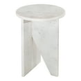 thumbnail image 3 of Moe's Home Collection Grace 14" Round Solid Marble Accent Table in White, 3 of 4