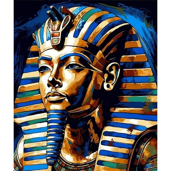 Paint by Numbers Kit for Adults -Pharaoh (3)- Beginner DIY Color by Number Set on Canvas Acrylic Oil Paintings Crafts, Gifts, Home Wall Decor (12 X 16 inches)-