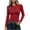 Red, variant on Women's Long Sleeve Crewneck Slim Fit Basic Tee Casual Solid Stretch T-Shirt Daily Wear Layering Top