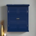 thumbnail image 2 of Teamson Home Glancy Removable Two-Door Wall Cabinet with Faux Louvered Doors, Navy, 2 of 8