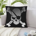 thumbnail image 5 of LNWH Decorative Pillow Covers, Jolly Roger Blindfold Skull Square Sofa Decorative Knit Pillow Case, 26"x26", 5 of 8