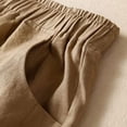 thumbnail image 4 of Womens Shorts Casual, Audhol Women Summer Cotton Linen Shorts Elastic Waist Shorts Casual Wide Leg Loose Lightweight Short Pants with Pockets Women Shorts for Seniors Khaki XL, 4 of 7